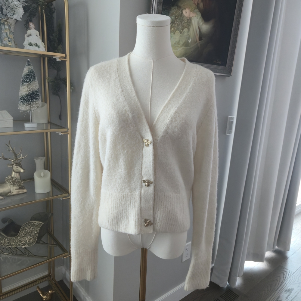 Wool Cream Women's Cardigan Sweater